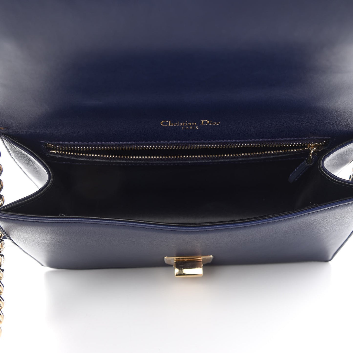 Calfskin Crystal Embroidered Medium Diorama Flap Bag Blue