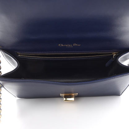 Christian Dior Calfskin Crystal Embroidered Medium Diorama Flap Bag Blue 5 of 9