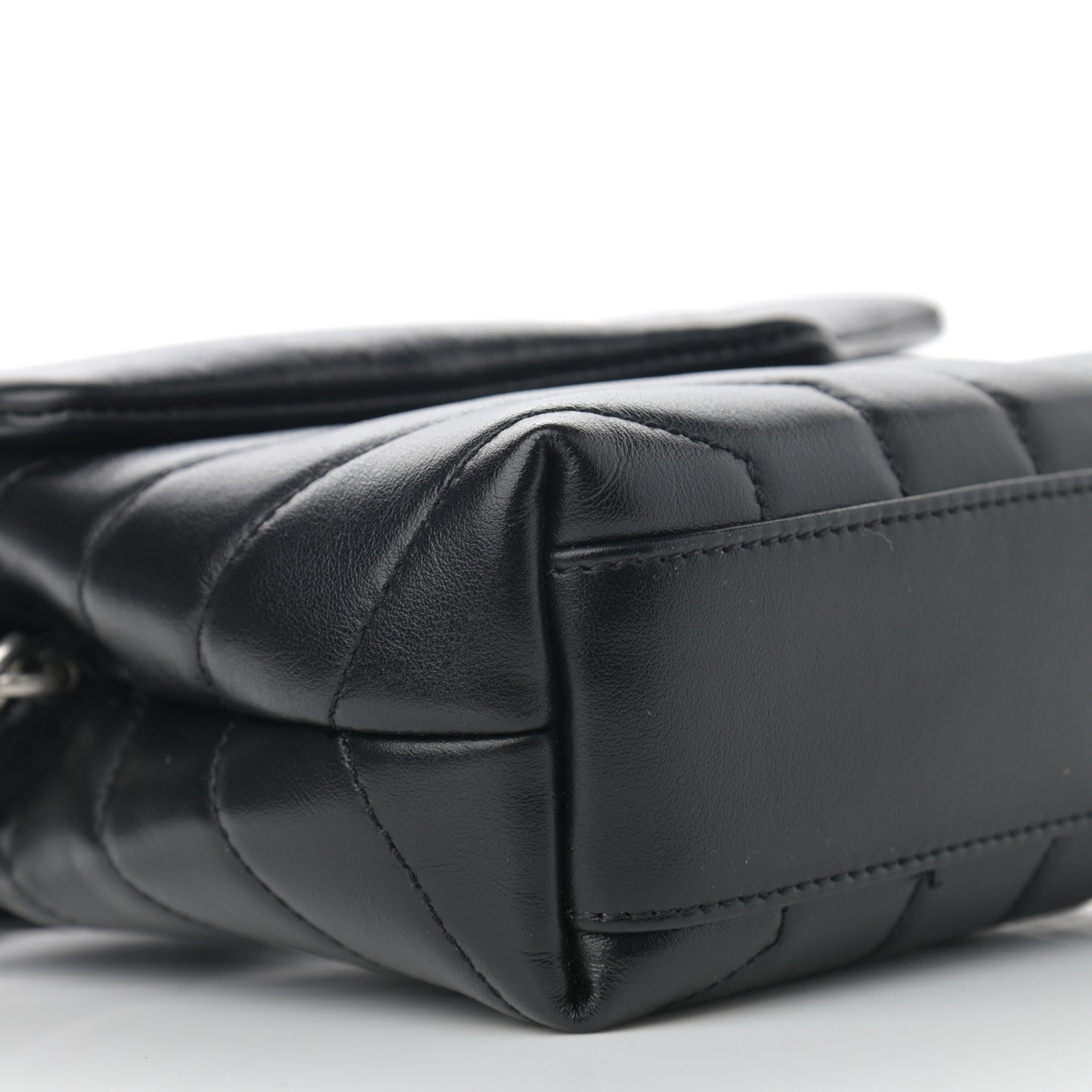 Calfskin Y Quilted Monogram Toy Loulou Crossbody Bag Black