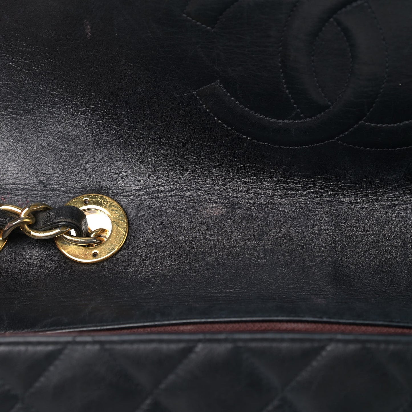 Lambskin Quilted XL Jumbo Single Flap Black