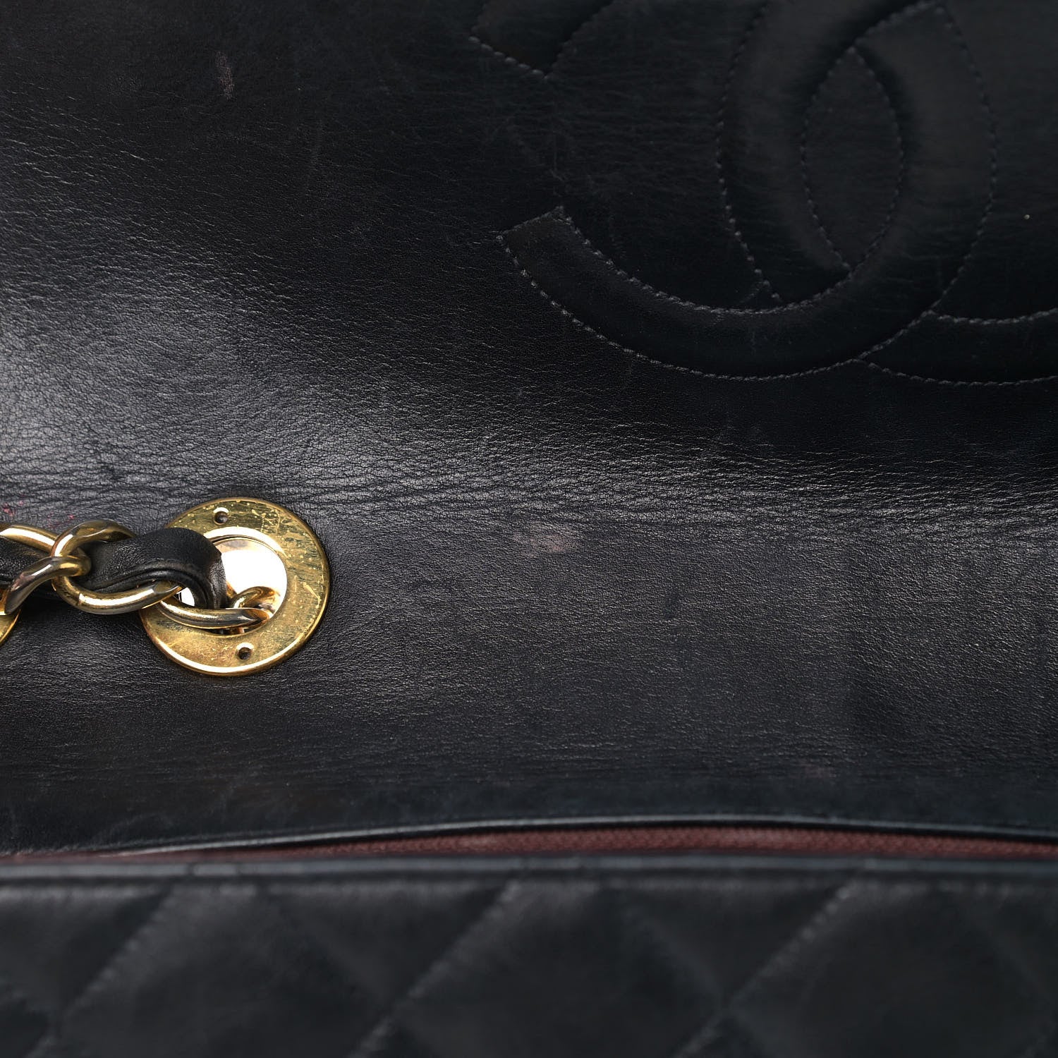 Chanel Lambskin Quilted XL Jumbo Single Flap Black 13 of 19