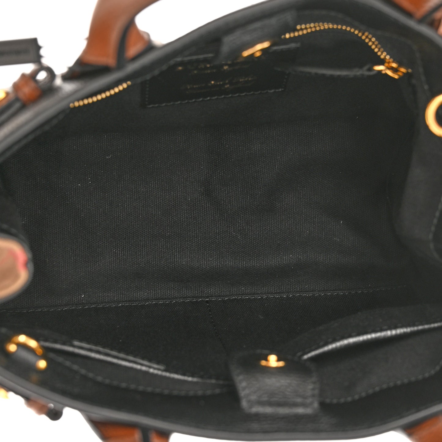 Derby Calfskin House Check Small Banner Tote Black Tan