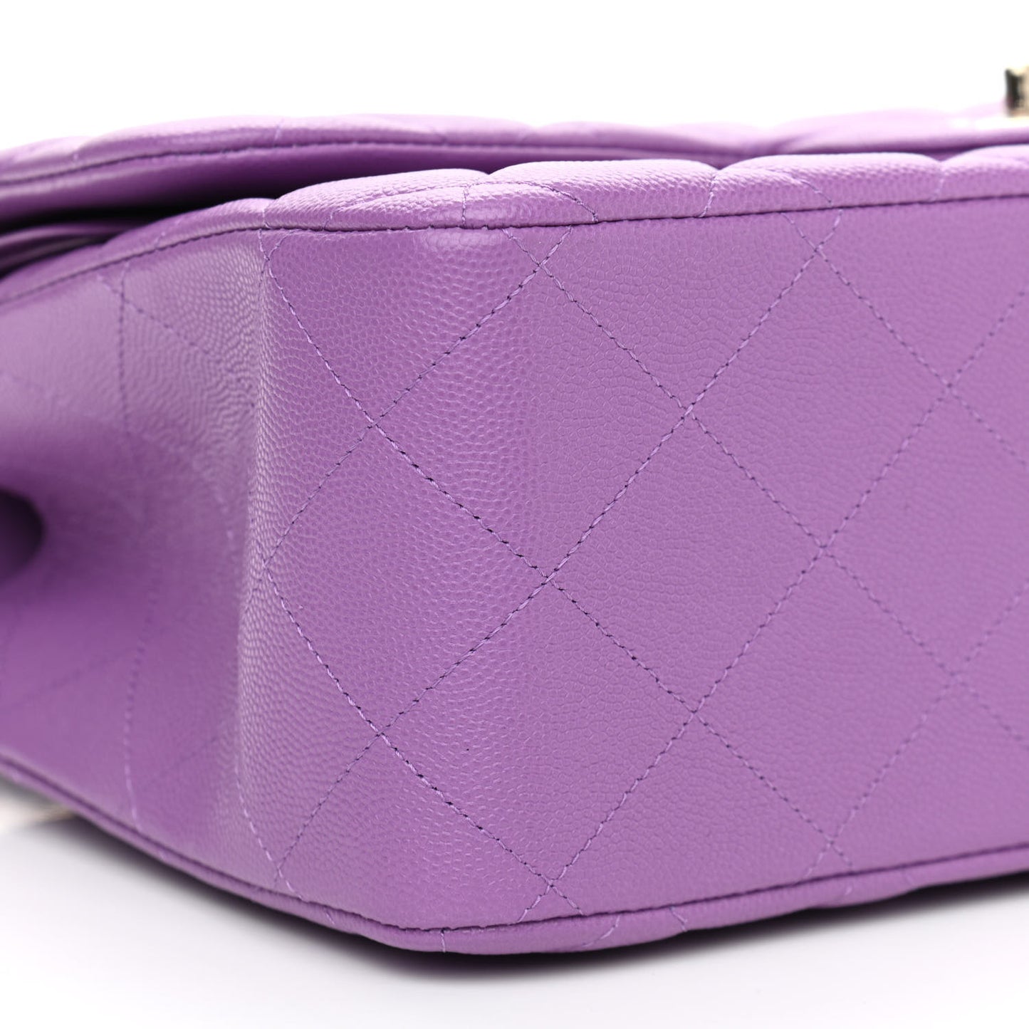 Caviar Quilted Jumbo Double Flap Purple