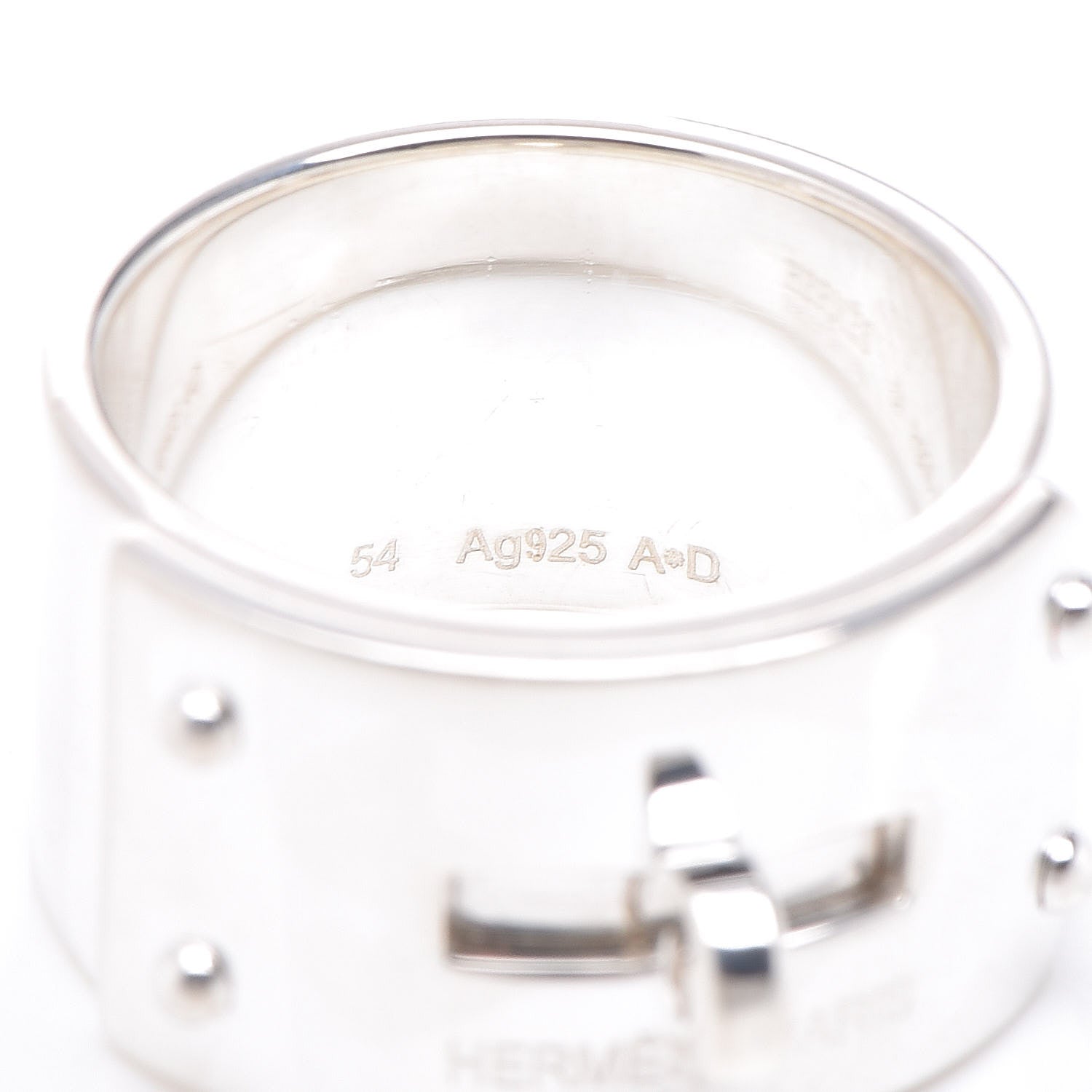 Hermes Sterling Silver Kelly GM Ring 54 7 5 of 6