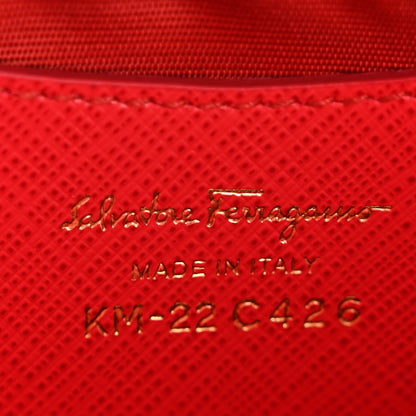 Salvatore Ferragamo Printed Calfskin Vara Bow Wristlet Clutch Red 6 of 9