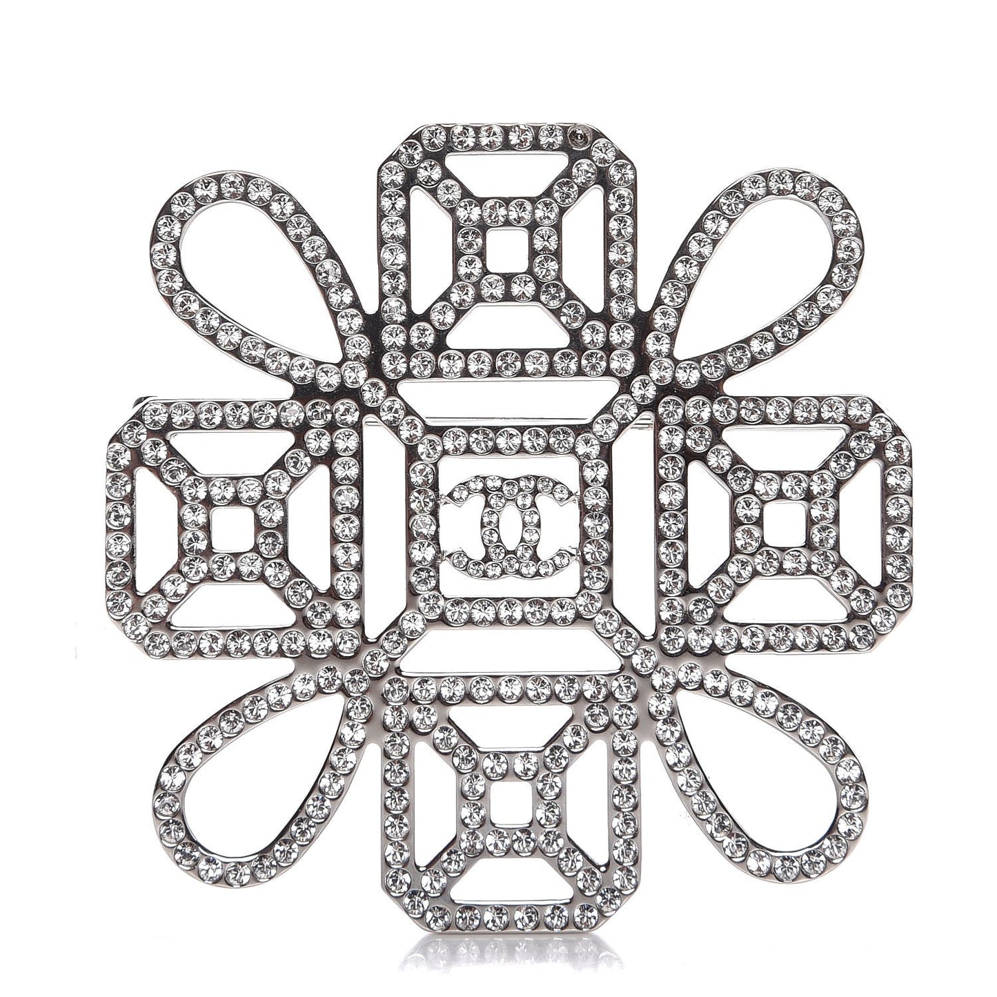 Crystal CC Brooch Silver
