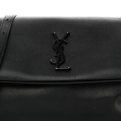 Saint Laurent Grain De Poudre Medium West Hollywood Monogram Fold-Over Black 8 of 11