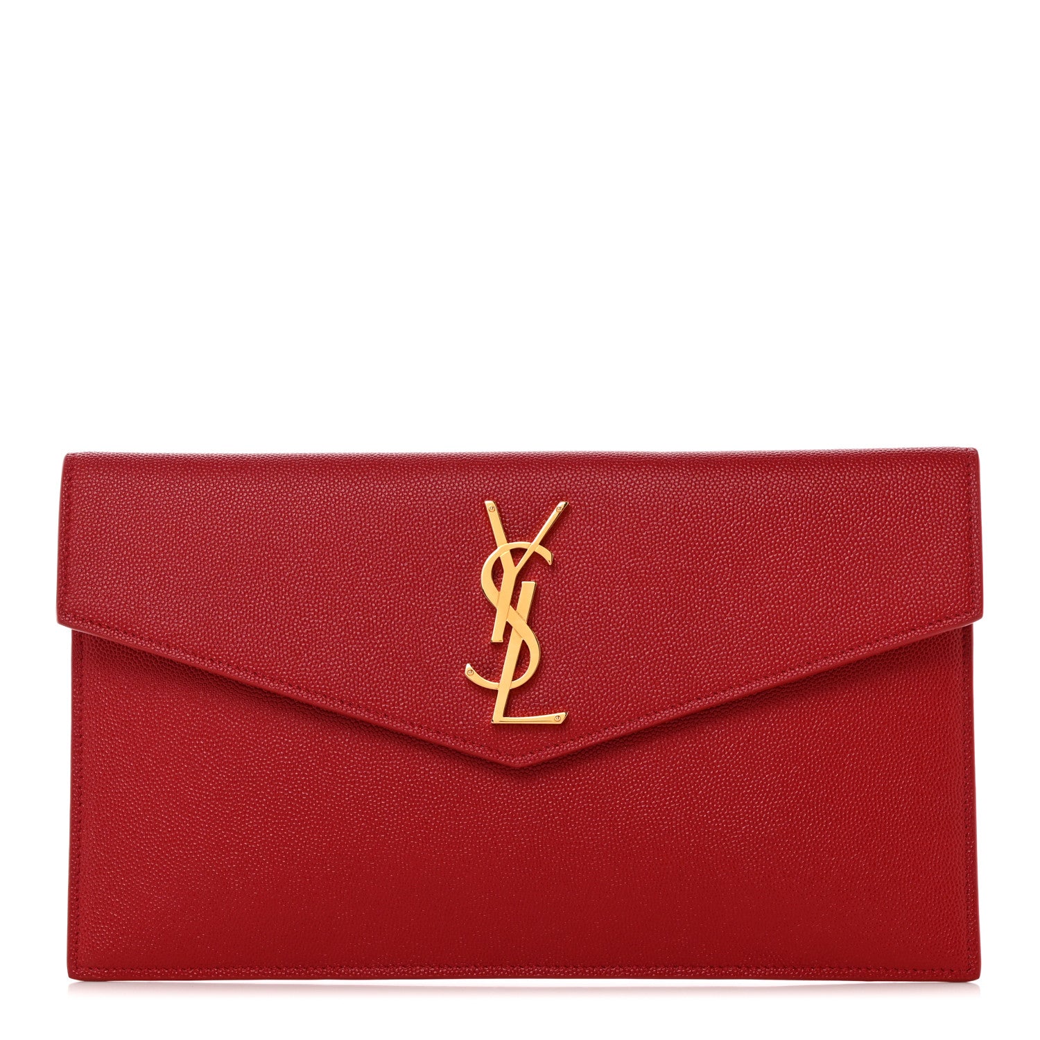 Saint Laurent Grain De Poudre Uptown Pouch Red 1 of 7