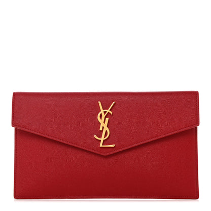 Saint Laurent Grain De Poudre Uptown Pouch Red 1 of 7