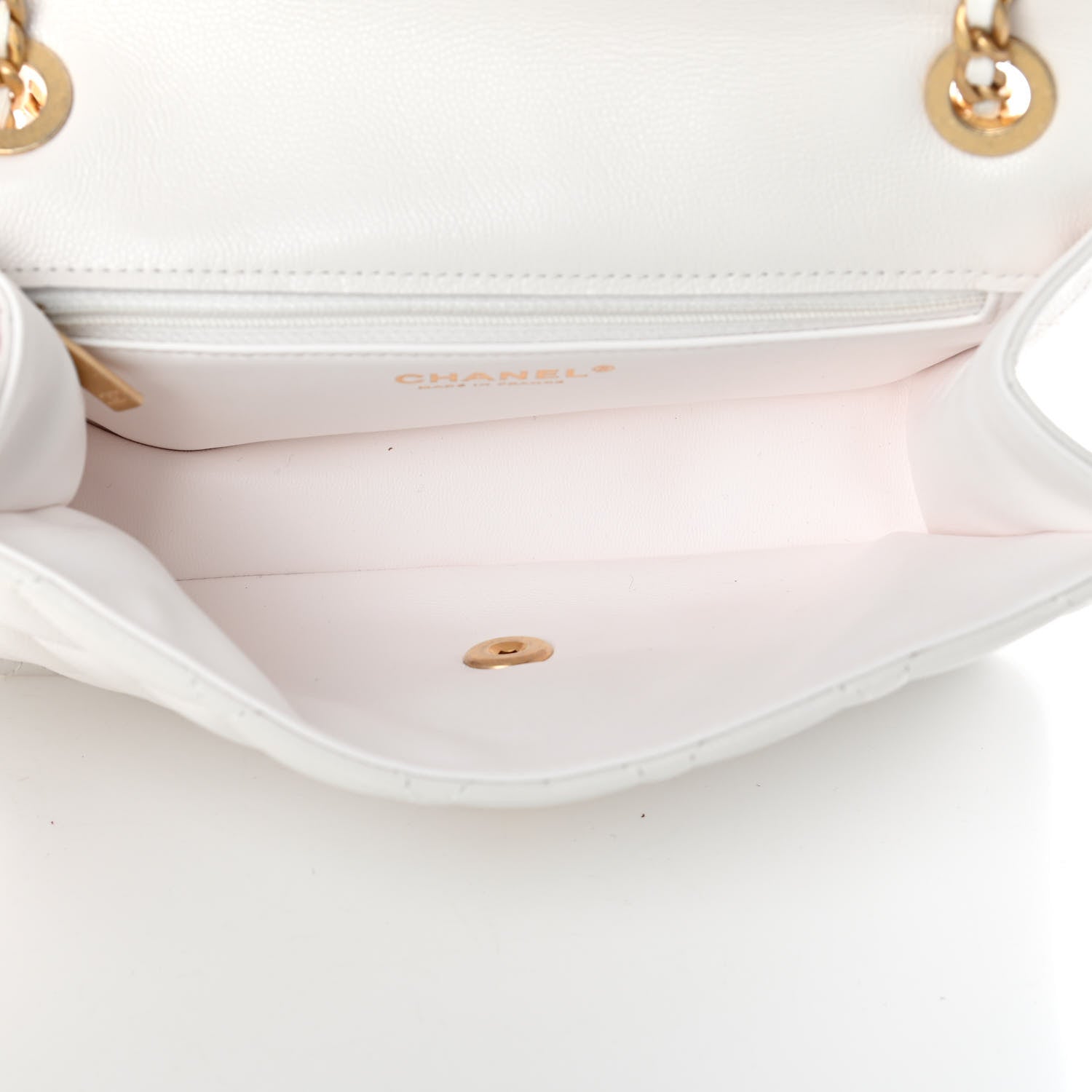 Chanel Caviar Quilted Medium Sweet Classic Flap White 4 of 4