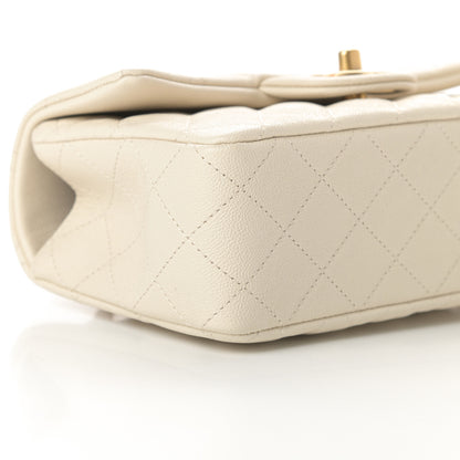 Chanel Caviar Quilted Mini Top Handle Rectangular Flap Beige 9 of 11