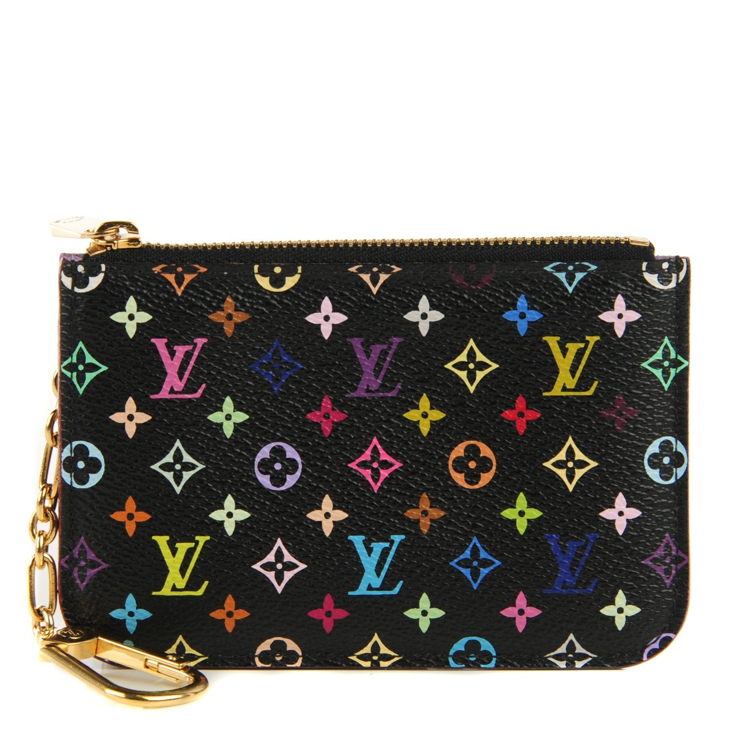 Louis Vuitton Monogram Multicolor Key Pouch Black Violet 1 of 7