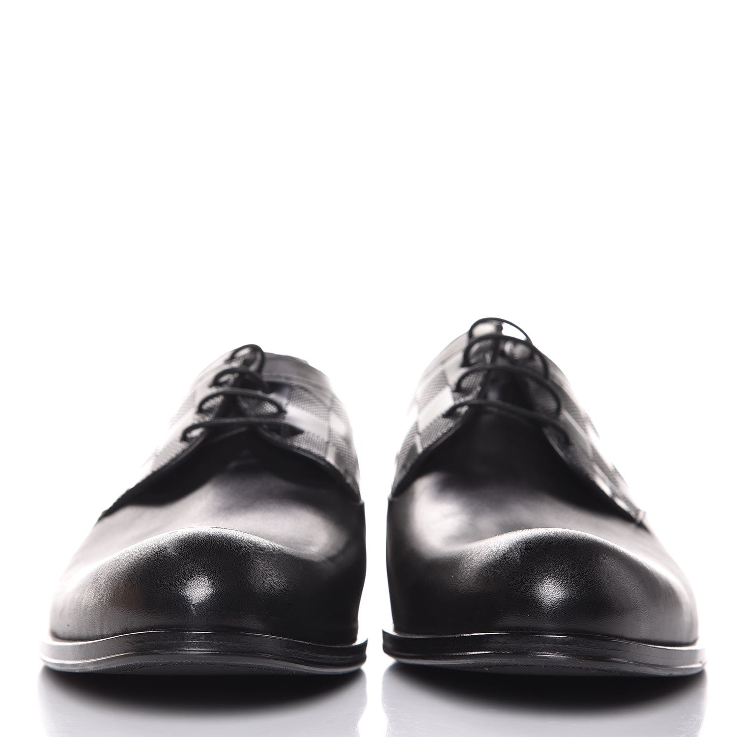 Louis Vuitton Mens Calfskin Damier Lace Up Shoes 6 1/2 Black 3 of 10