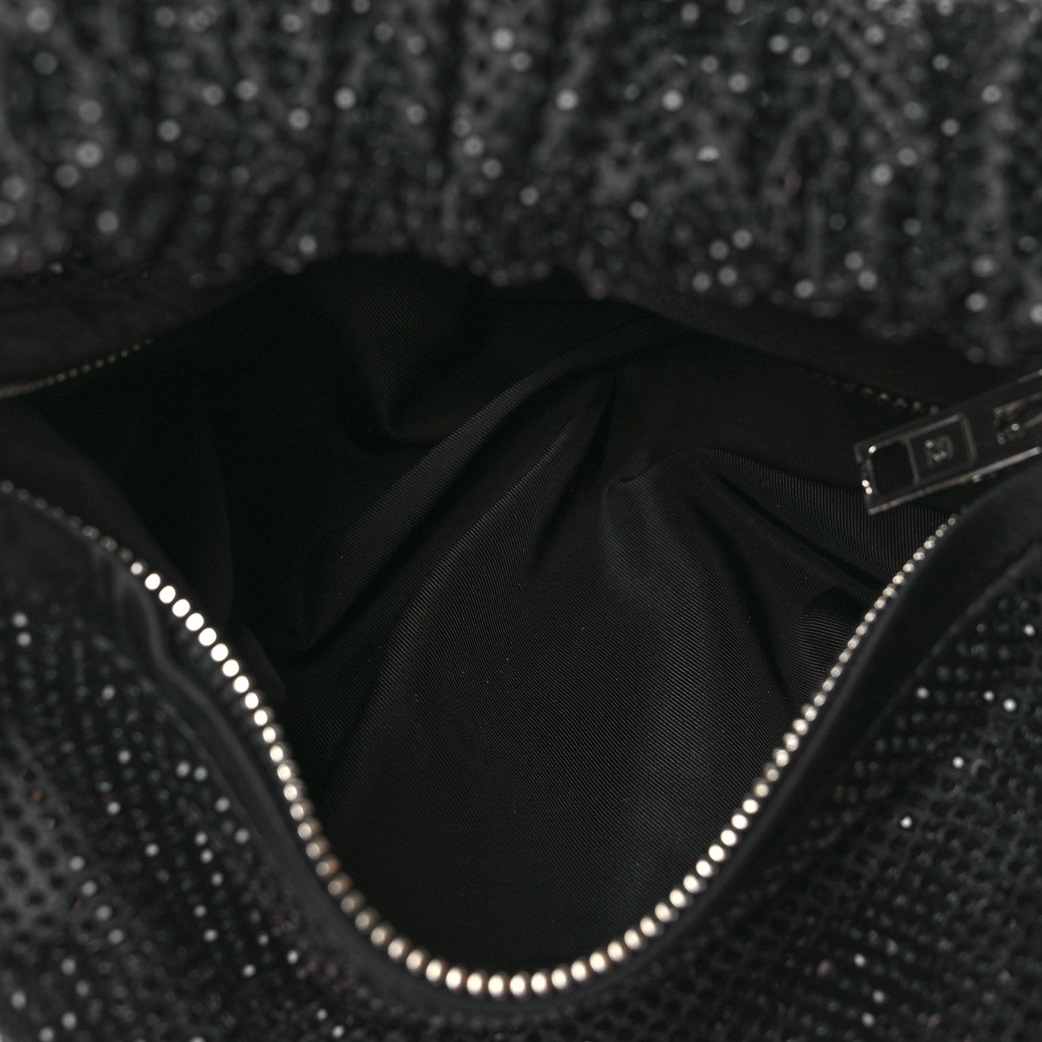 Alexander Wang Satin Crystal Rhinestone Mini Scrunchie Clutch  Black 5 of 10