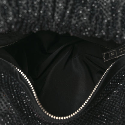Alexander Wang Satin Crystal Rhinestone Mini Scrunchie Clutch  Black 5 of 10