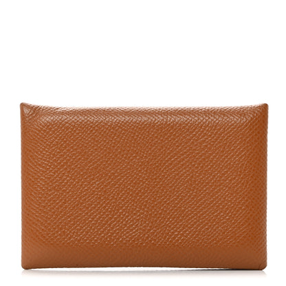 Hermes Epsom Calvi Card Case Gold 1 of 8