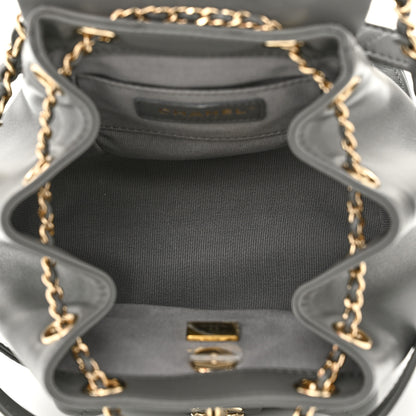 Chanel Lambskin Quilted Small Duma Drawstring Backpack Grey 5 of 11
