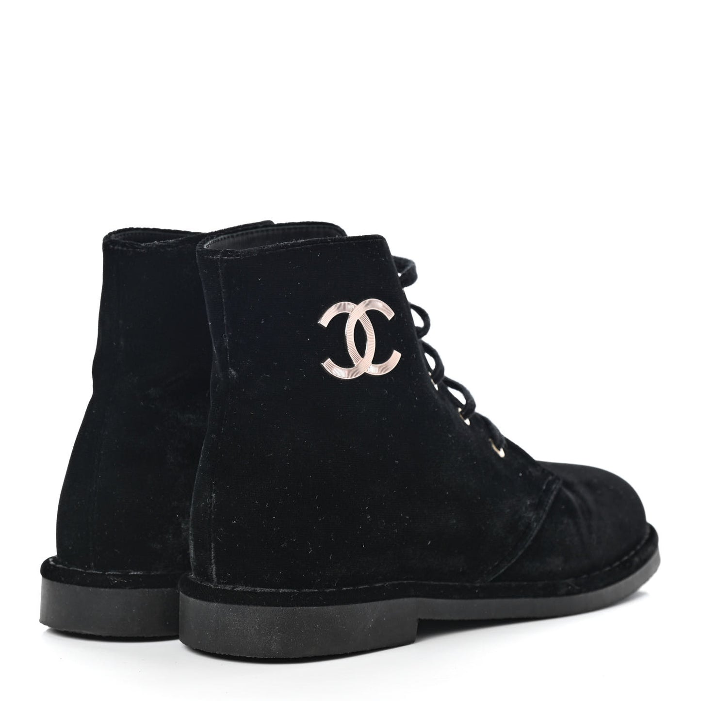 Velvet CC Lace Up Boots 38.5 Black