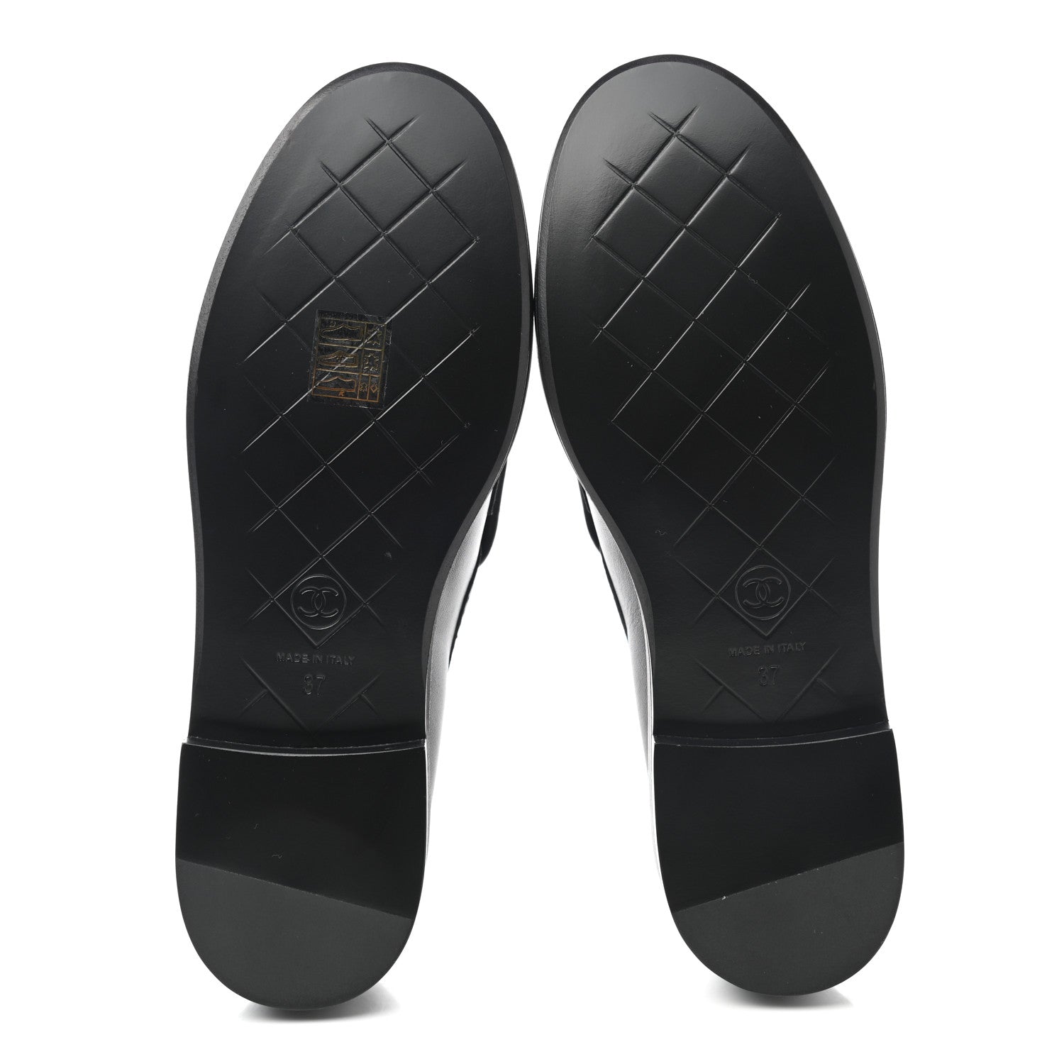 Chanel Lambskin Quilted CC Turnlock Loafers 37 Black 5 of 9