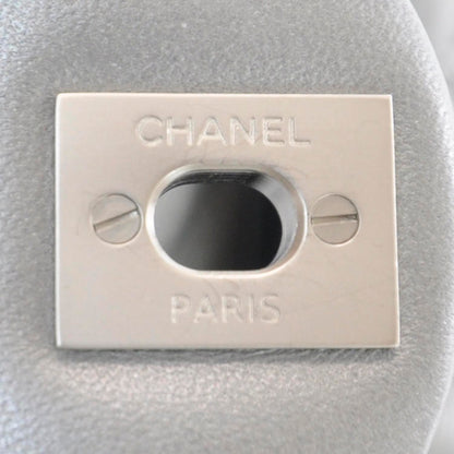 Chanel Lambskin Quilted Clutch Bag Silver 8 of 9