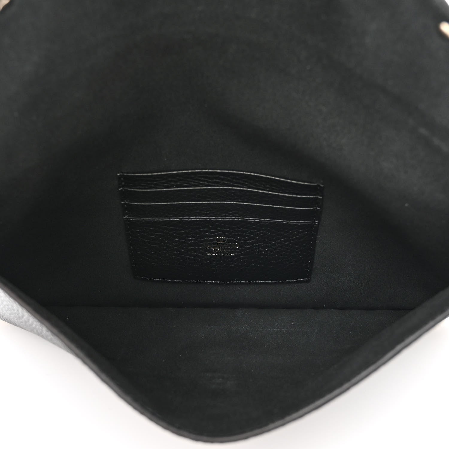Valentino Garavani Pebbled Calfskin Large Rockstud Envelope Clutch Black 5 of 9