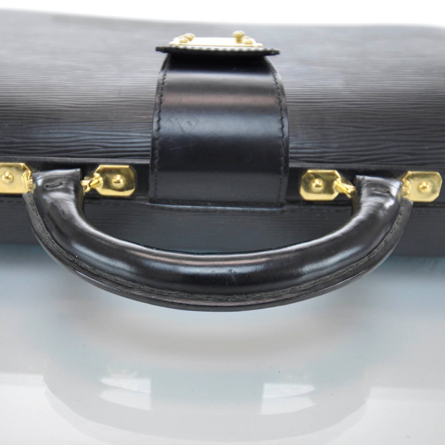 Louis Vuitton Epi Serviette Fermoir Briefcase Black 5 of 10
