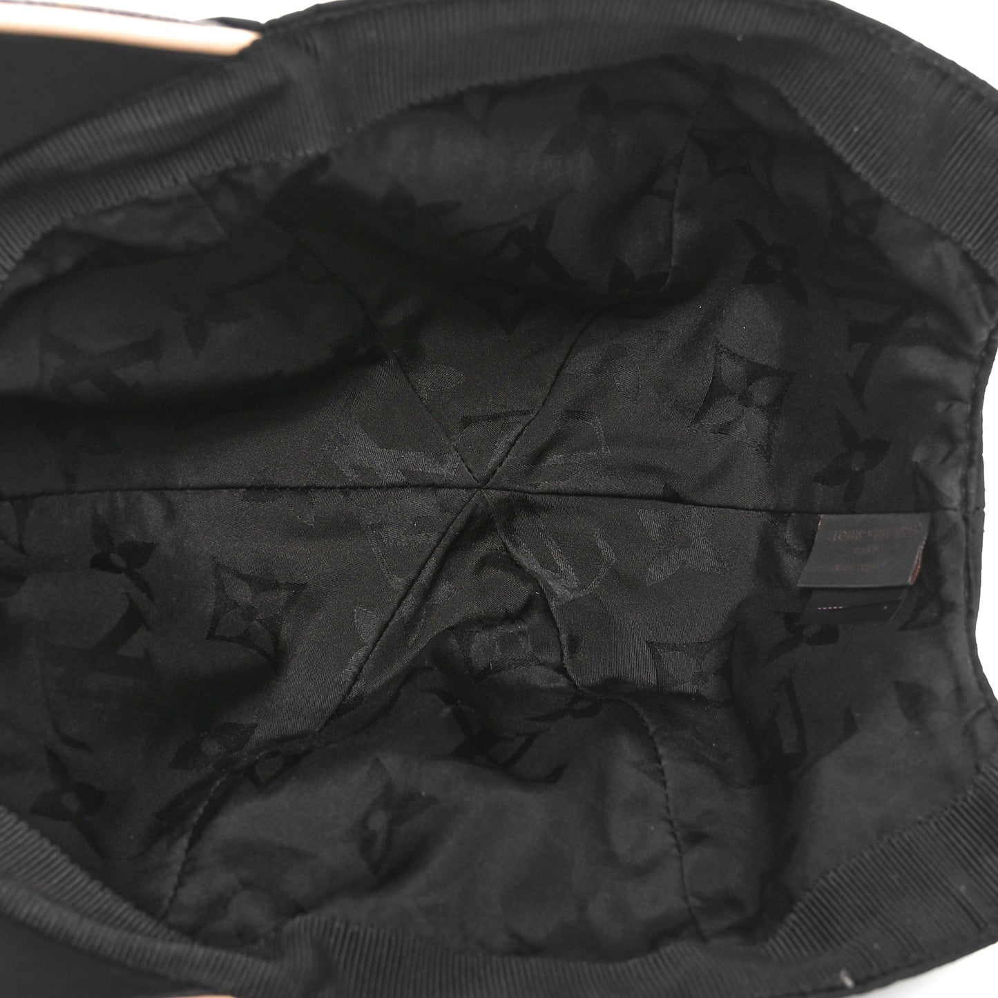 Polyester Silk Monogram LV Get Ready Cap L Black