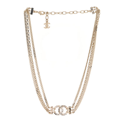 Chanel Crystal Chain Short Necklace Gold 3 of 6