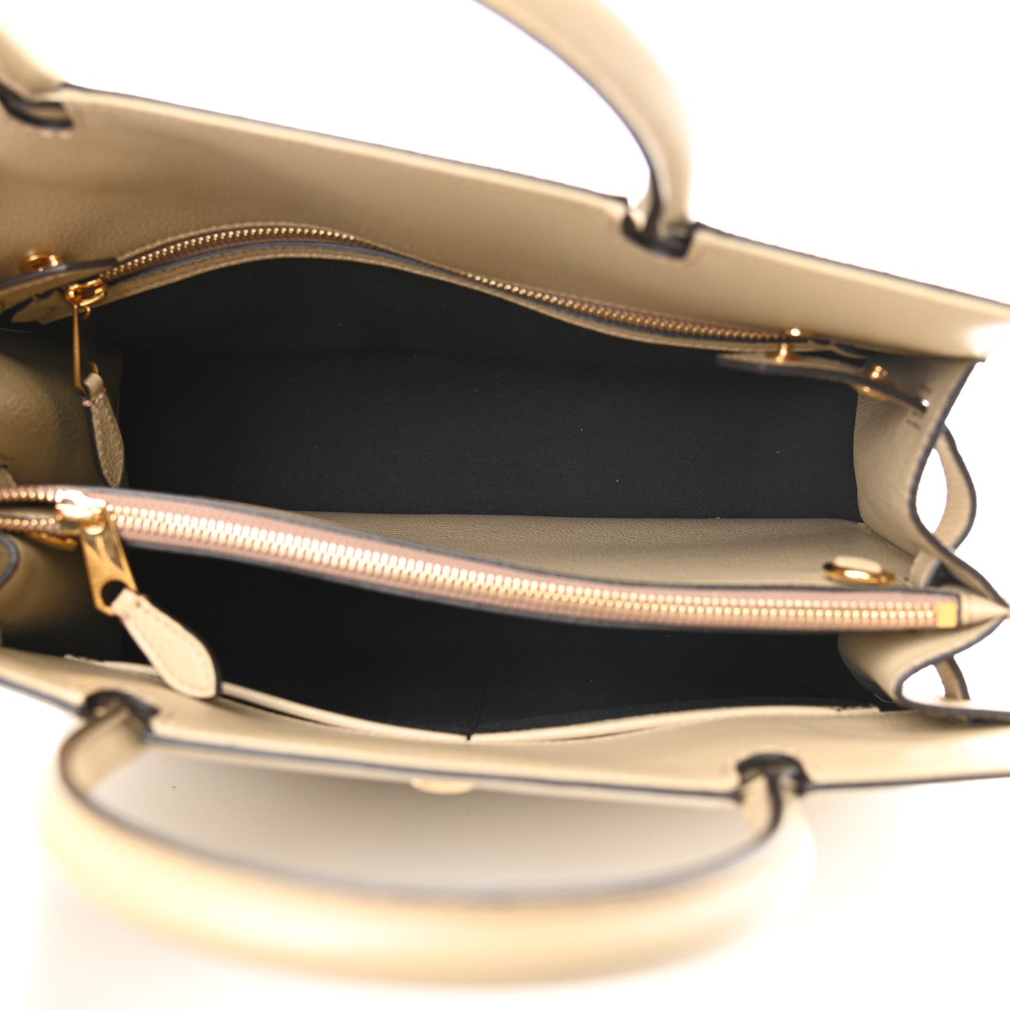 Grainy Calfskin Small Title Bag Light Beige