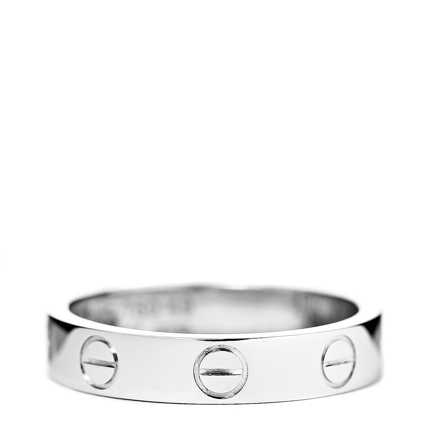 18K White Gold 3.5mm LOVE Wedding Band Ring 49 5