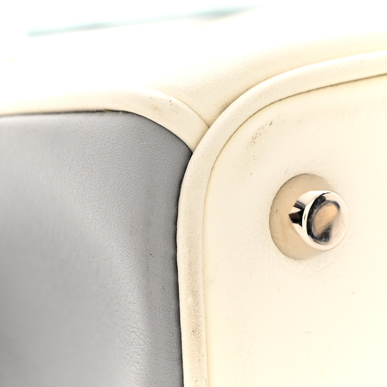 Christian Dior Smooth Calfskin Patent Medium Diorissimo Tote White Grey 14 of 19