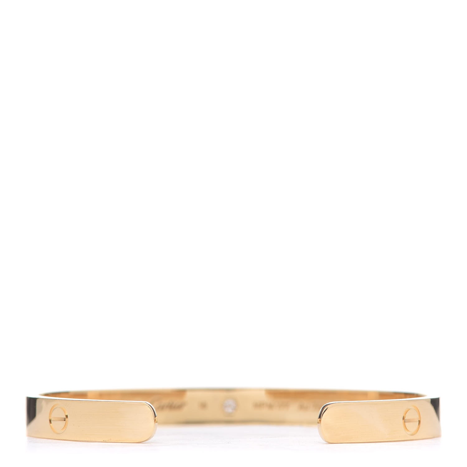 Cartier 18K Yellow Gold 1 Diamond LOVE Cuff Bracelet 18 3 of 6