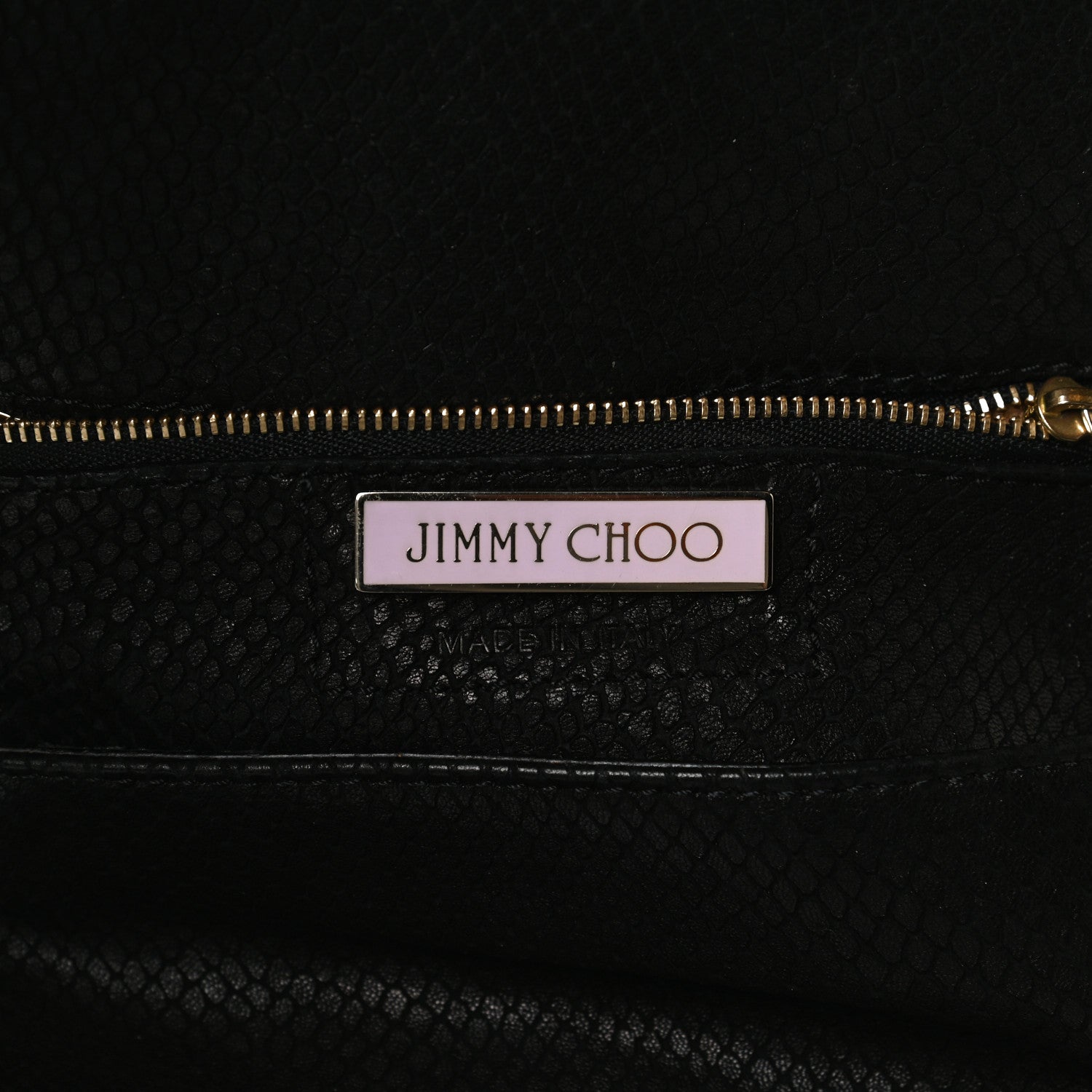 Jimmy Choo Snakeskin Embossed Calfskin Crossbody Black 6 of 15