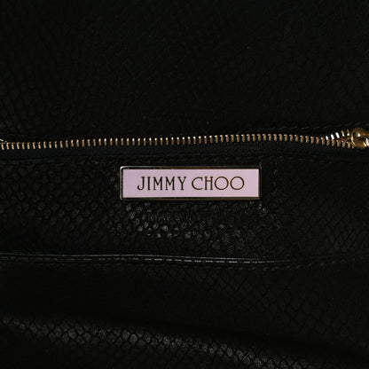Jimmy Choo Snakeskin Embossed Calfskin Crossbody Black 6 of 15