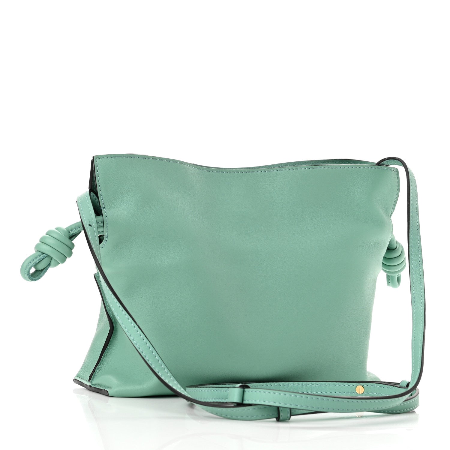 Loewe X Spirited Away Nappa Susuwatari Print Mini Flamenco Knot Clutch Fresh Mint 3 of 11