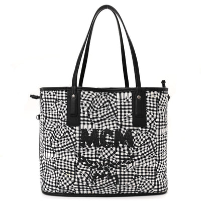 MCM Visetos Medium Liz Reversible Shopper Tote Black 3 of 18