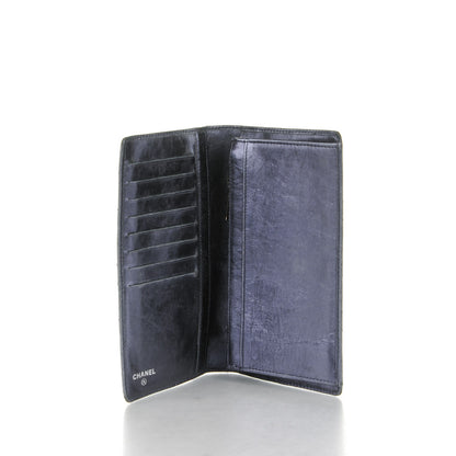 Chanel Metallic Calfskin Quilted Cambon Yen Wallet Blue 5 of 8