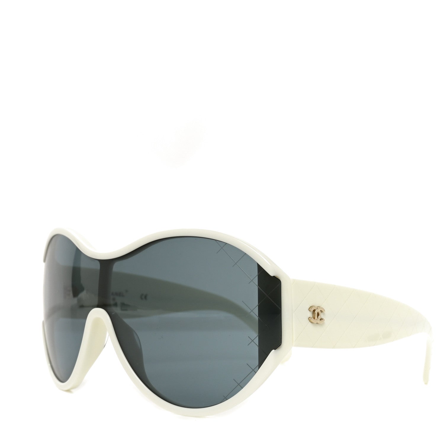 Chanel Acetate Shield Sunglasses 71476-A White 1 of 7