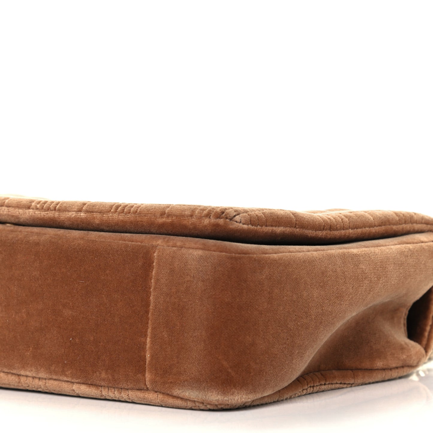 Velvet Quilted Medium Lola Bag Brown