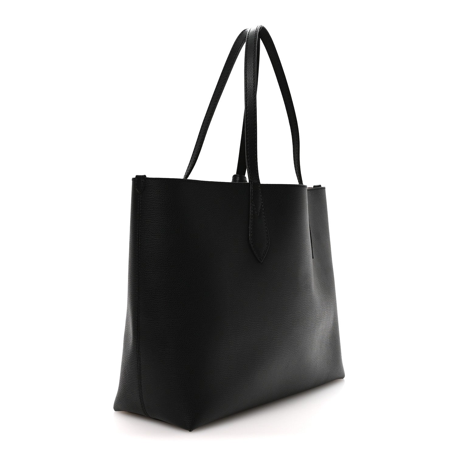 Burberry Grainy Calfskin Haymarket Check Medium Reversible Tote Black 5 of 17