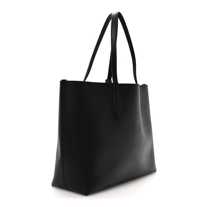 Burberry Grainy Calfskin Haymarket Check Medium Reversible Tote Black 5 of 17