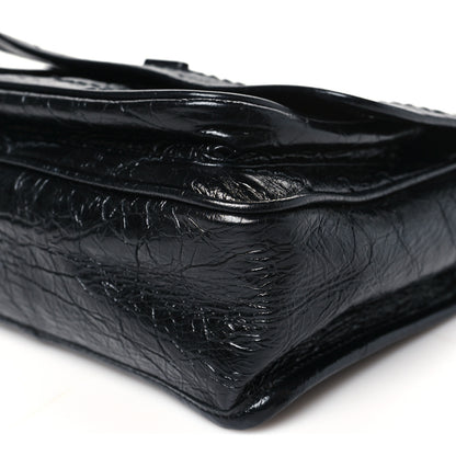 Saint Laurent Crinkled Calfskin Matelasse Monogram Baby Niki Chain Satchel Black 10 of 10