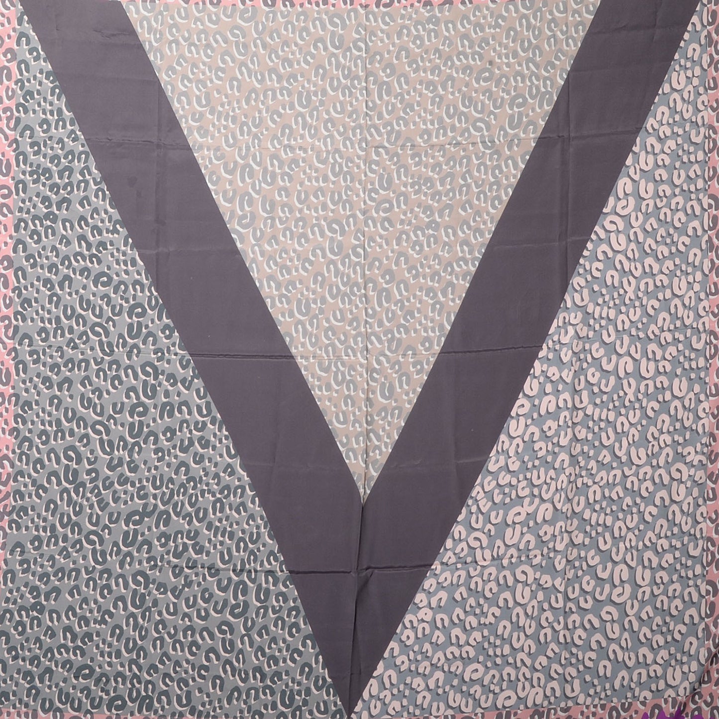 Silk Leopard V Giant Square Stole Scarf Rose