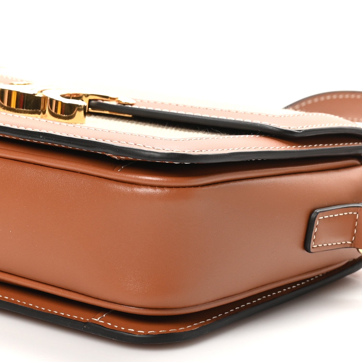 Celine Textile Calfskin Classique Triomphe Bag Natural Tan 9 of 9