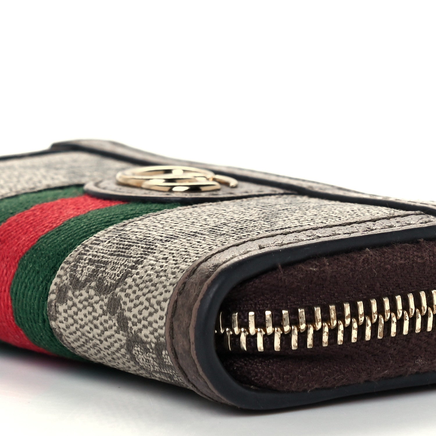 Gucci GG Supreme Monogram Web Ophidia Zip Around Key Case Beige New Acero 8 of 8