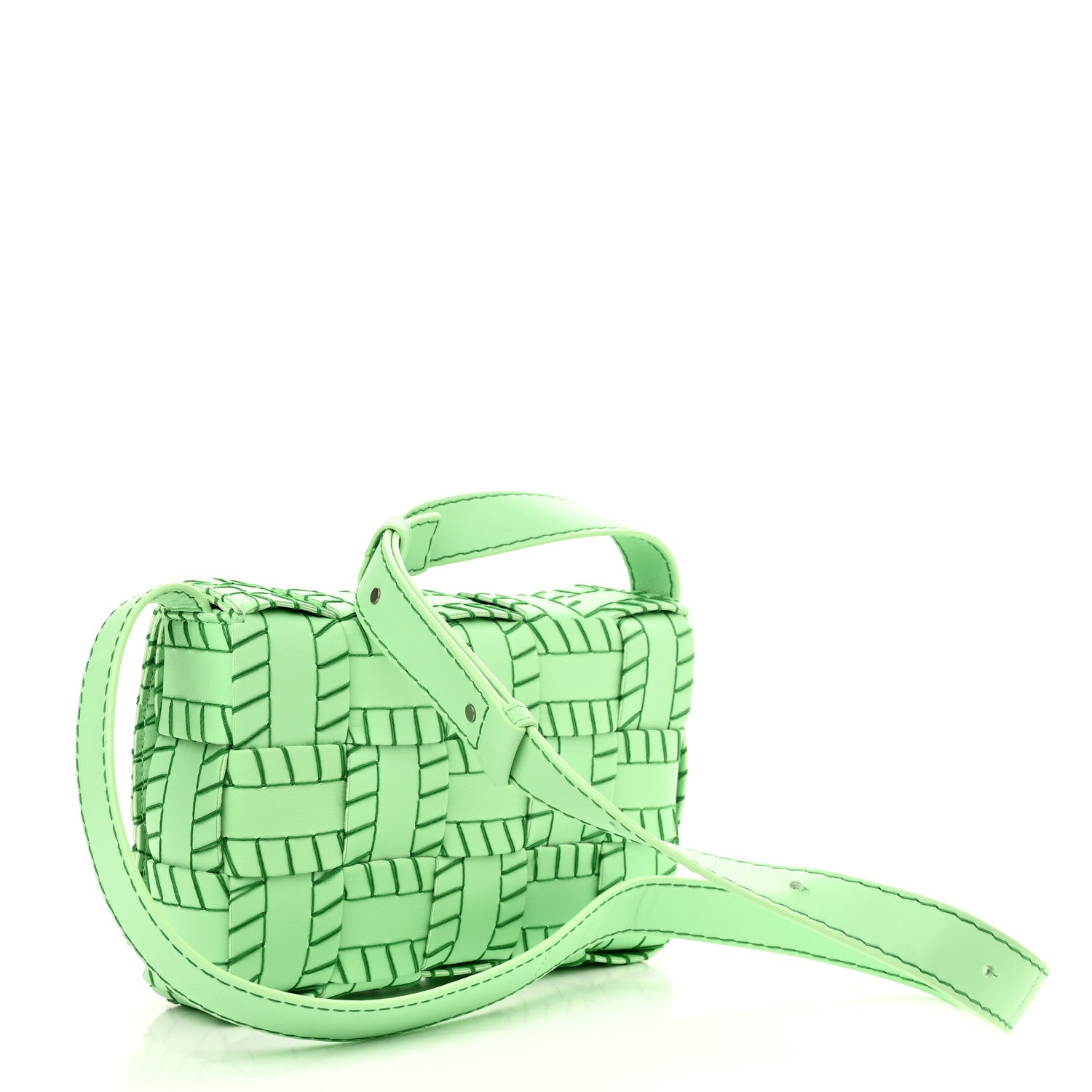 Bottega Veneta Nappa Maxi Intrecciato Overlock Stitched Cassette Crossbody Bag Parakeet 3 of 11