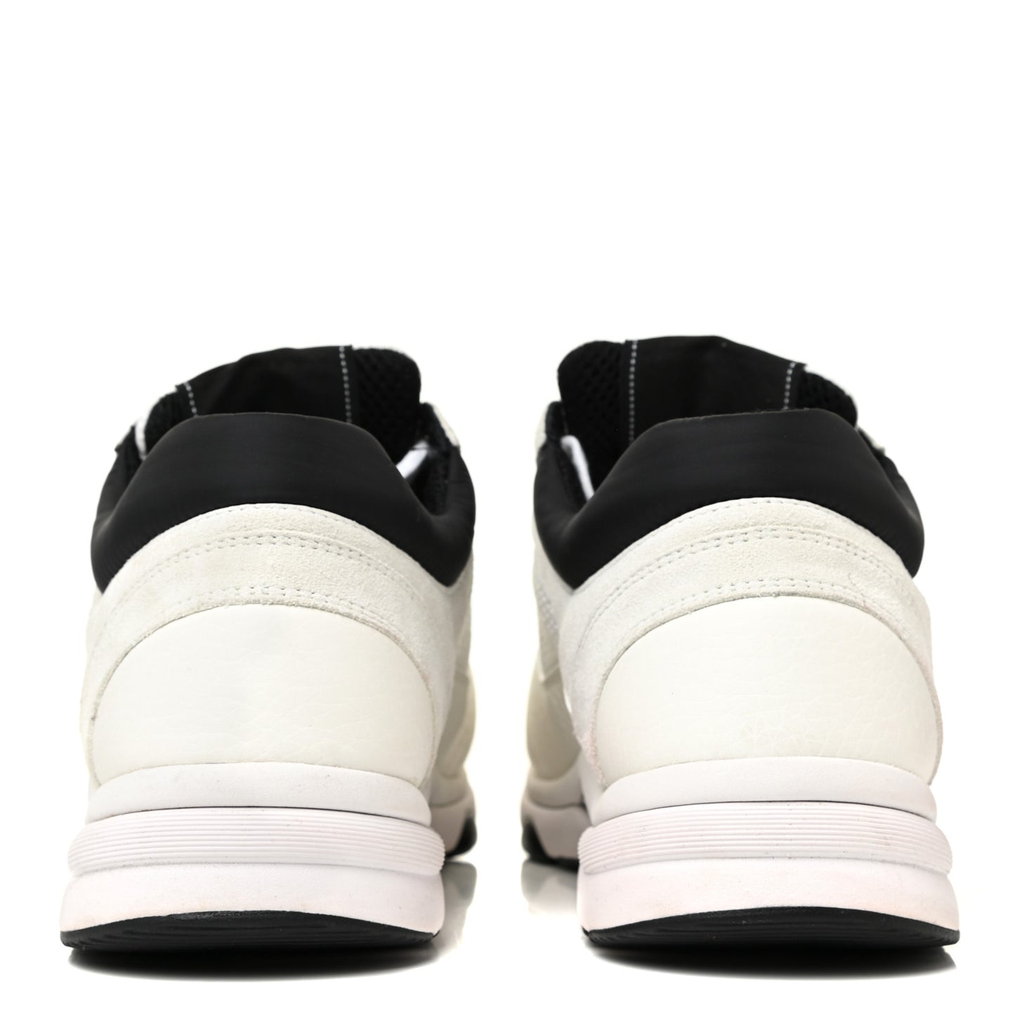 Mesh Suede Calfskin Grained Calfskin Womens CC Sneakers 39 White Black
