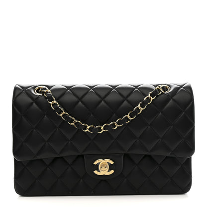 Chanel Lambskin Quilted Medium Double Flap Black 1 of 14