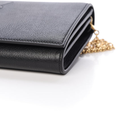 Saint Laurent Calfskin Monogram Belle de Jour Chain Clutch Black 10 of 12