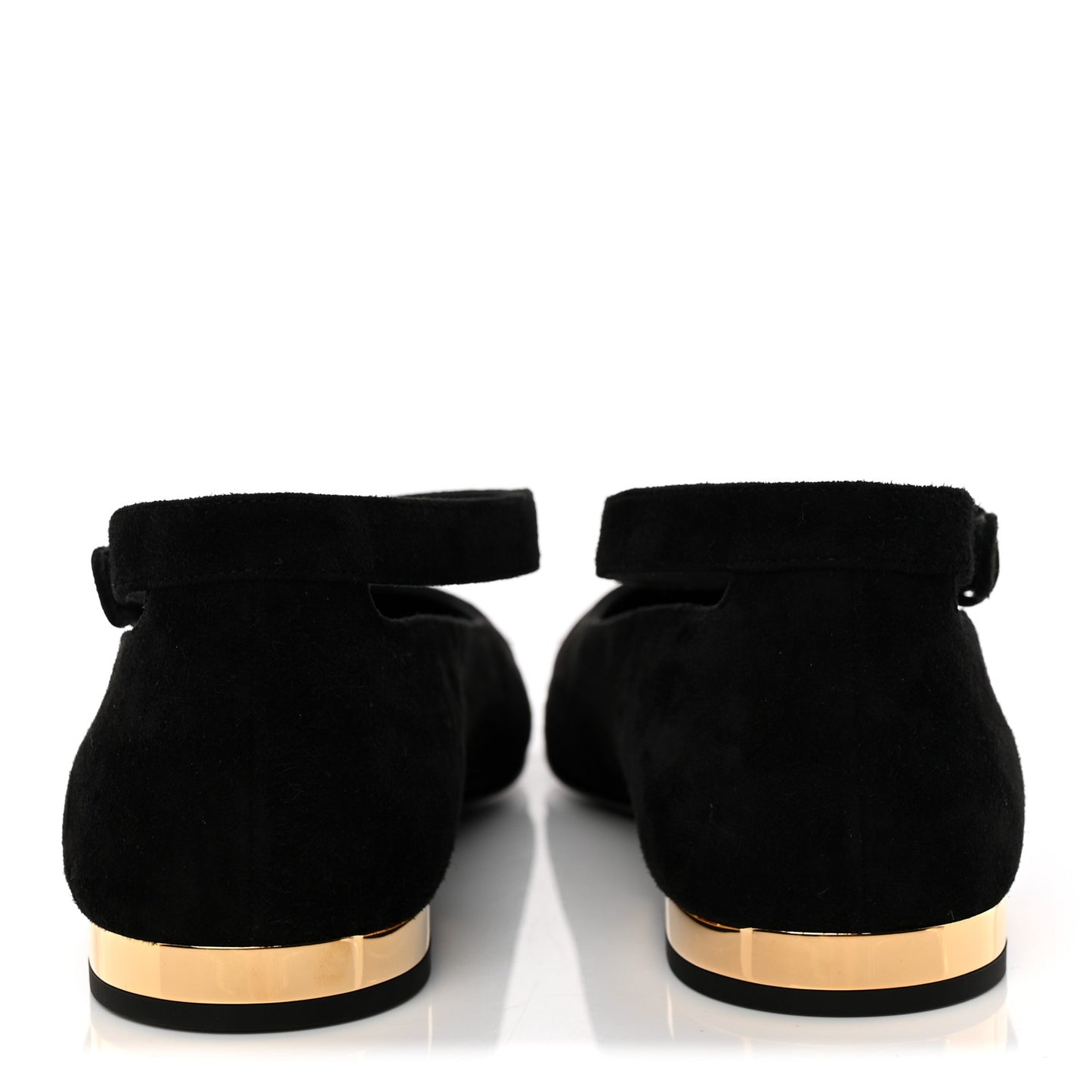 Suede Patent Cap Toe CC Mary Jane Flats 40 Black